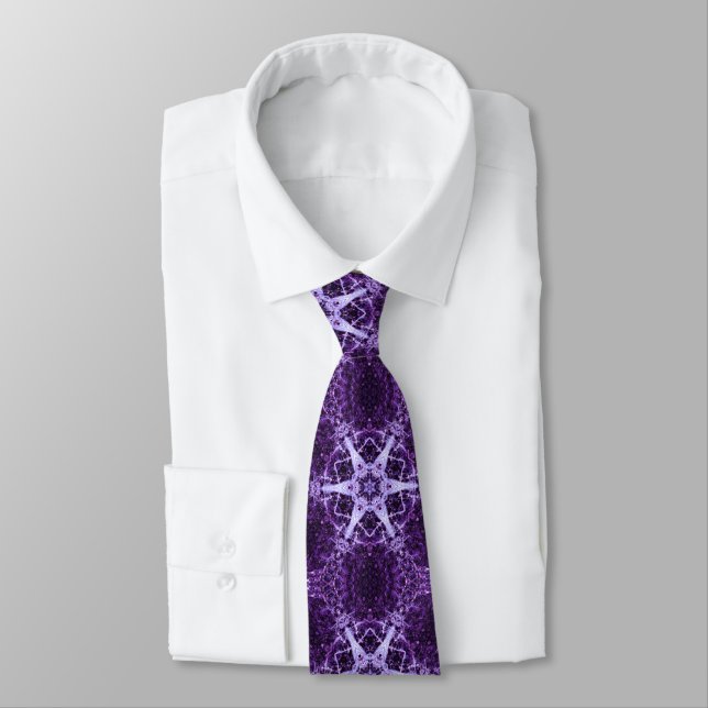 Purple Crystal Jewel Tie (Tied)
