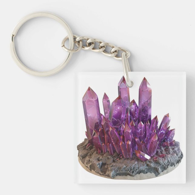 purple crystal keychain (Front)