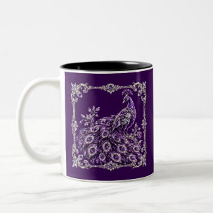 Purple Crystal Peacock Luxury collection Two-Tone Coffee Mug