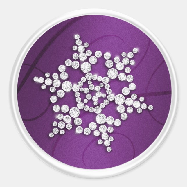 Purple Crystal Snowflake Envelope Seal (Front)