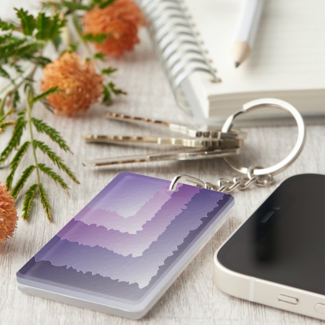 Purple crystals keychain (Front Right)