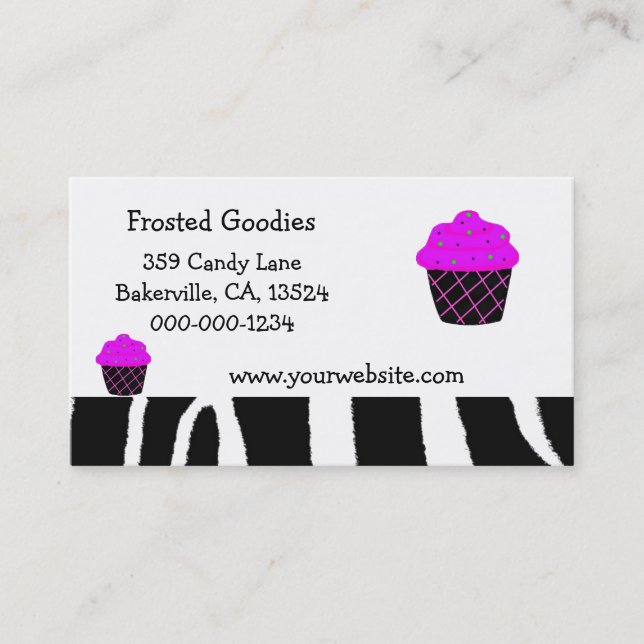 Purple Cupcake Design Business Card (Front)