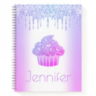 Purple cupcake glitter drips bold glam modern name