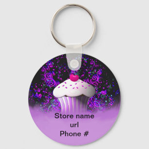 Purple Cupcake Keychain Promote Your Business