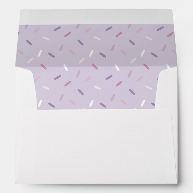 Purple Cupcake Sprinkles Baby Shower Envelope (Back (Bottom))