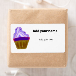 purple cupcake watercolor add your name