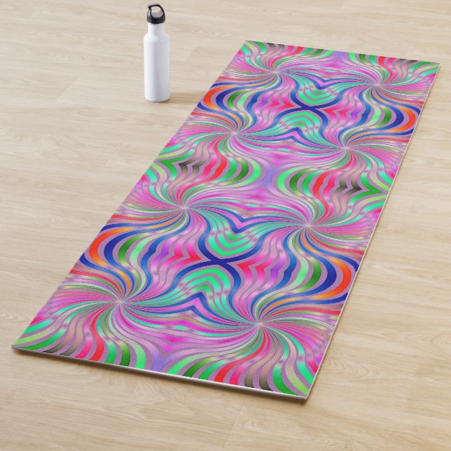 Purple Curve Pattern Boho Yoga Mat (In Situ)