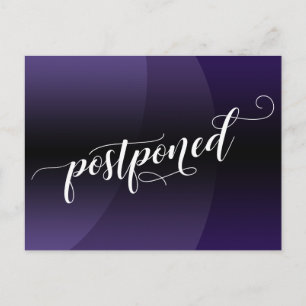 Purple Curve Postponed Wedding Announcement Postcard