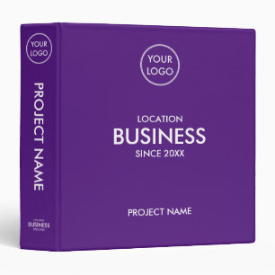 Purple Custom Add Logo Simple Modern Business Binder