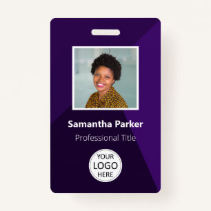 Purple Custom Employee - Photo ID, Logo, Bar Code Badge