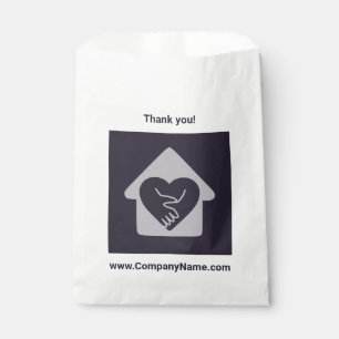 Purple Custom Logo & Company Name Thank You  Favour Bag