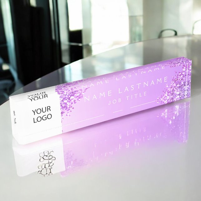Purple Custom Logo Executive Professional Nameplate (Creator Uploaded)