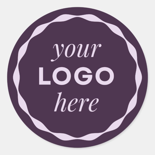 Purple Custom Minimalist Logo Circle Sticker (Front)