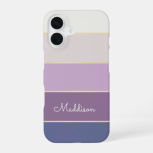 purple Custom Summer  Colour Block Stripes iPhone 16 Case