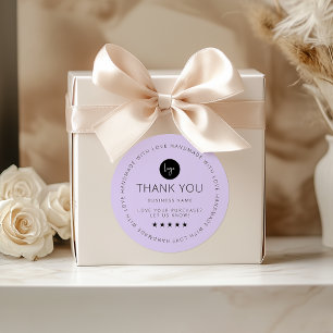 Purple Custom Thank You Sticker With Logo