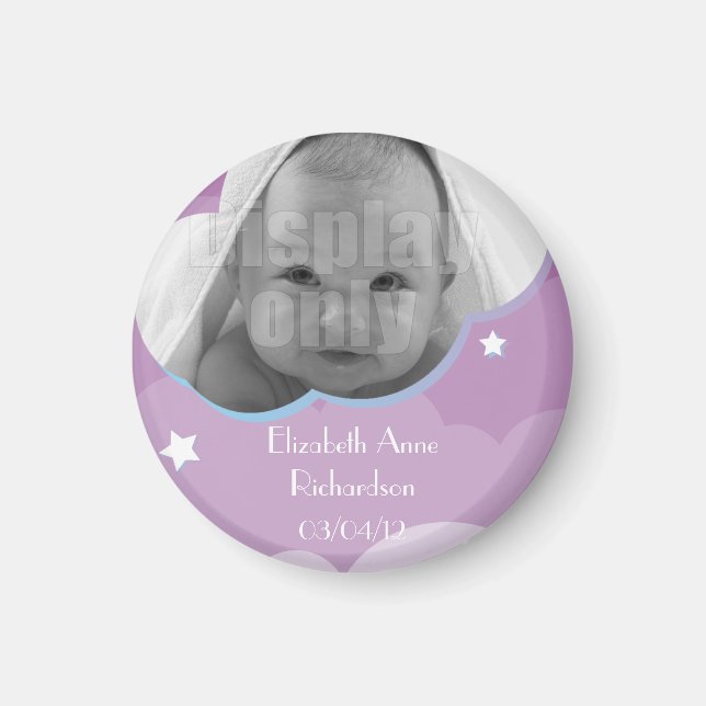 Purple customizable baby magnet (Front)