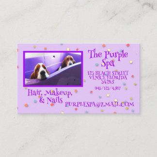 Purple Customizable Spa Business Card