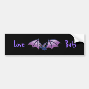 Purple Cute Bat Bumper Sticker