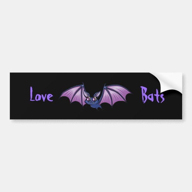 Purple Cute Bat Bumper Sticker (Front)