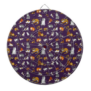 purple cute cat pattern design for cat lovers- dartboard