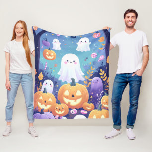 Purple Cute Halloween Fleece Blanket