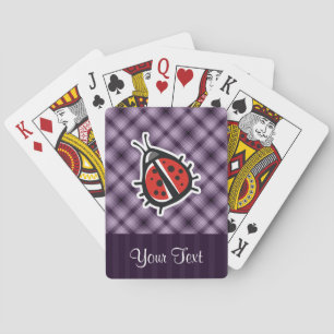 Purple Cute Ladybug Playing Cards