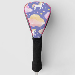 Purple Cute Rainbow unicorn birthday girls kids Golf Head Cover