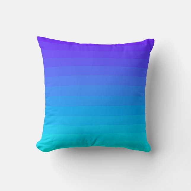 purple & cyan gradient | lines | stripes | throw pillow (Front)