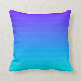 purple & cyan gradient   lines   stripes   throw pillow