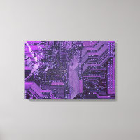 Purple Cyber Circuit Board Tech Art Electronics