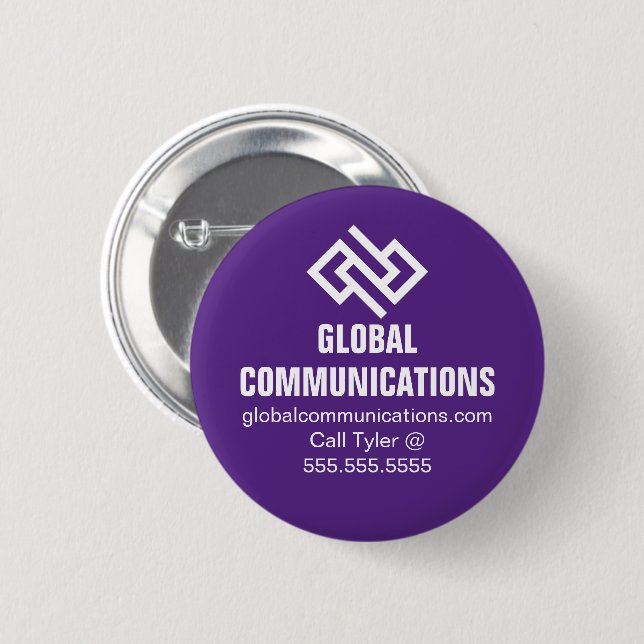 Purple Cyber Technology Computer Company Custom 2 Inch Round Button (Front & Back)