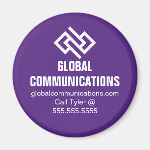 Purple Cyber Technology Computer Company Custom Magnet