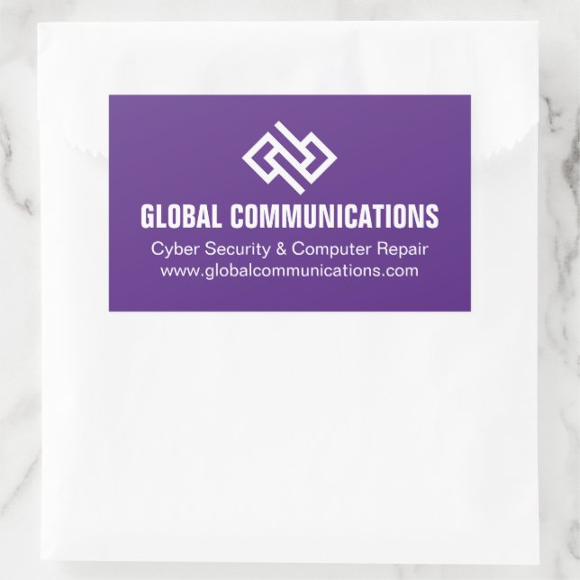 Purple Cyber Technology Computer Company Custom Sticker (Bag)