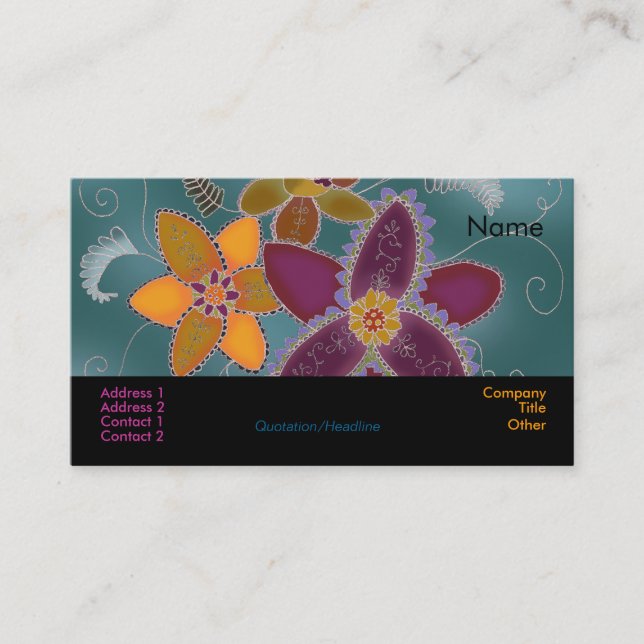 Purple Daffodil Business Cards (Front)