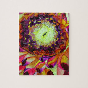 Purple Dahlia abstract original flower art Jigsaw Puzzle