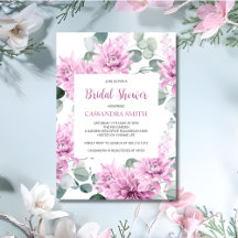 Purple Dahlia Eucalyptus Botanical Bridal Shower