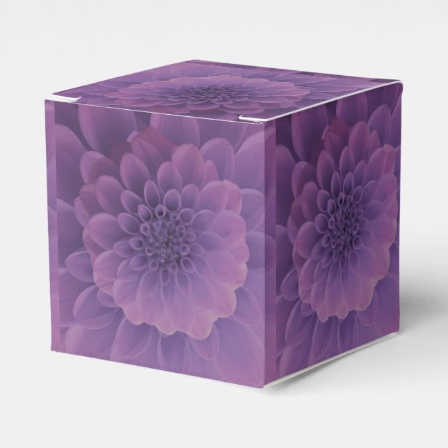 Purple Dahlia Favor Box (Front Side)