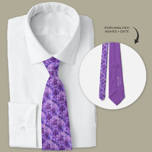 Purple Dahlia Floral  Tie