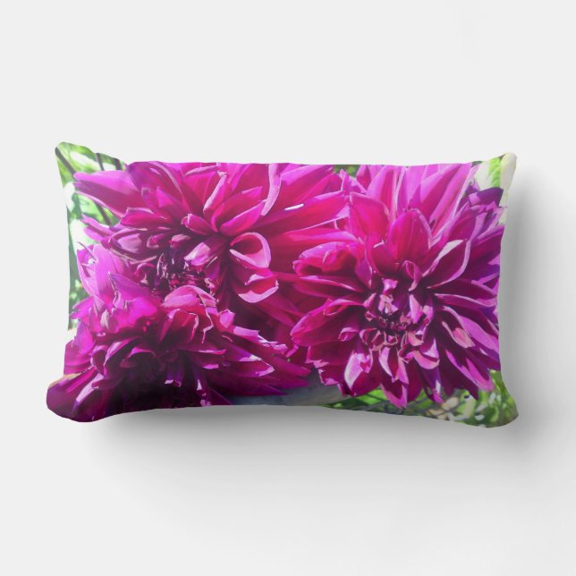 Purple Dahlia Flower Pillow (Front)