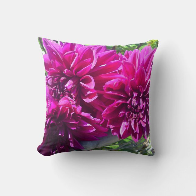 Purple Dahlia Flower Pillow (Front)