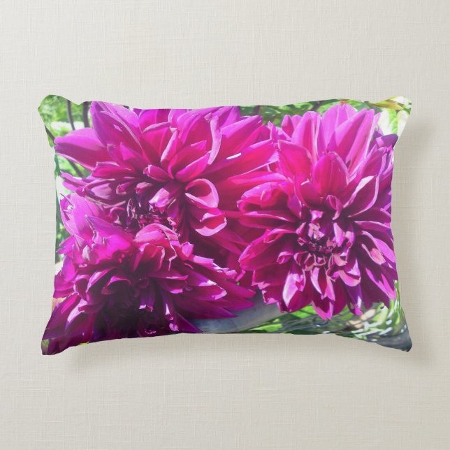Purple Dahlia Flower Pillow (Front)