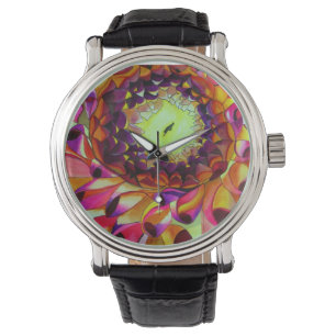 Purple Dahlia flower watch by Sacha Grossel Art