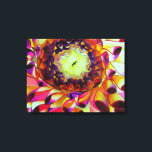 Purple Dahlia original pop art flower painting Canvas Print<br><div class="desc">with original,  unique art design from watercolour floral painting of close up,  macro dahlia flower in exquisite almost 3D detail. This design is brightly colored with purple,  hot pink and yellow shades for lovers of botanical art or for lovers of bright,  intense colors.</div>