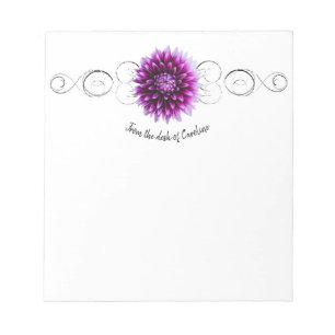 Purple Dahlia Personalized Notepad