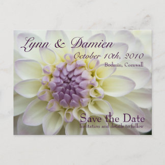 Purple Dahlia • Save the Date Postcard