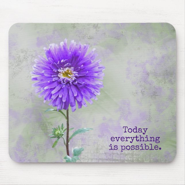 Purple Dahlia Watercolor Mouse Pad (Front)