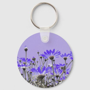 Purple Daisies Keychain