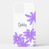 Purple Daisies on White