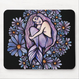 Purple Daisies Sleeping Mermaid                    Mouse Pad