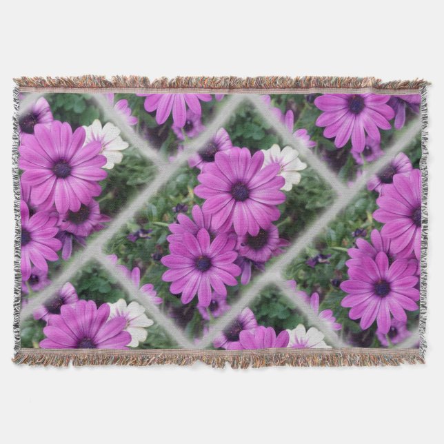 Purple daisies throw blanket (Front)